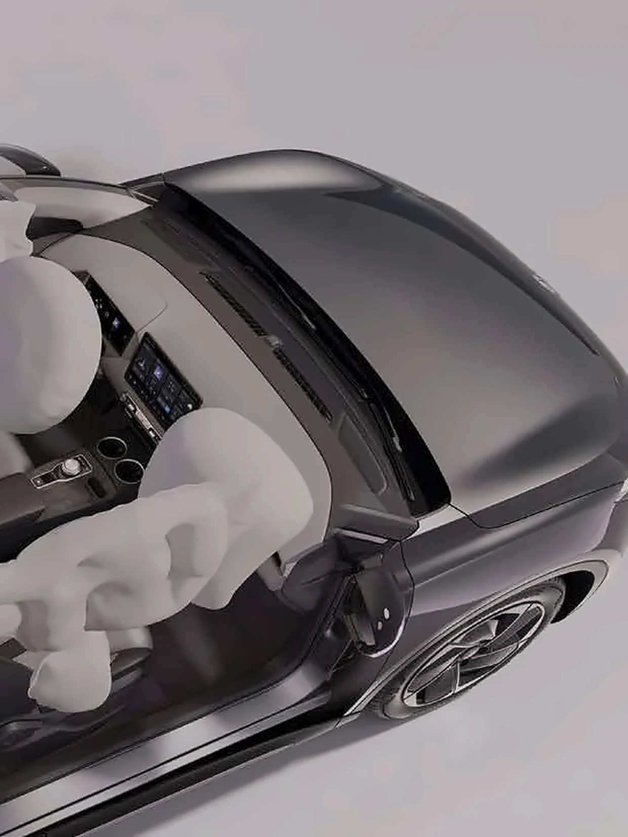 Cutaway of the MGS5 EV showing deployed airbags Cutaway of the MGS5 EV showing deployed airbags